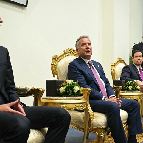 Donald Trump son-in-law Jared Kushner (L), White House special envoy Steve Witkoff (C) and US Secretary of State Marco Rubio attend a meeting between President Trump and Egyptian President Abdel Fattah al-Sisi (not pictured) at a summit on Gaza in Sharm el-Sheikh, Oct. 13, 2025.