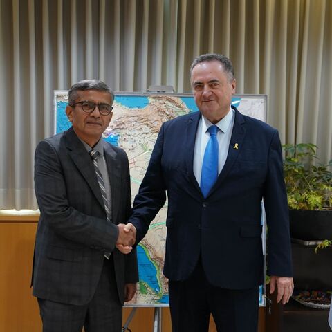 Defense Secretary Shri Rajesh Kumar Singh (L) called on Israeli Defense Minister Israel Katz (R).