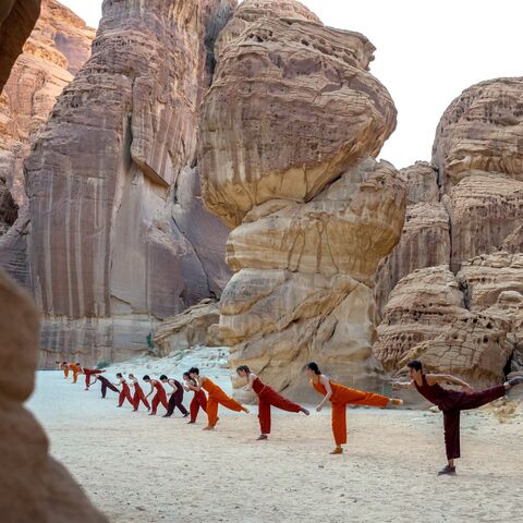 “Crossings,” choreographed by Noe Soulier and performed by Paris Opera Junior Ballet at Villa Hegra in December 2024. Courtesy of the Royal Commission for AlUla