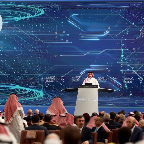 Yasir Al-Rumayyan, head of the Public Investment Fund, Saudi Arabia's influential sovereign wealth fund, addresses the opening ceremony of the Future Investment Initiative, in Riyadh, on Oct. 28, 2025.