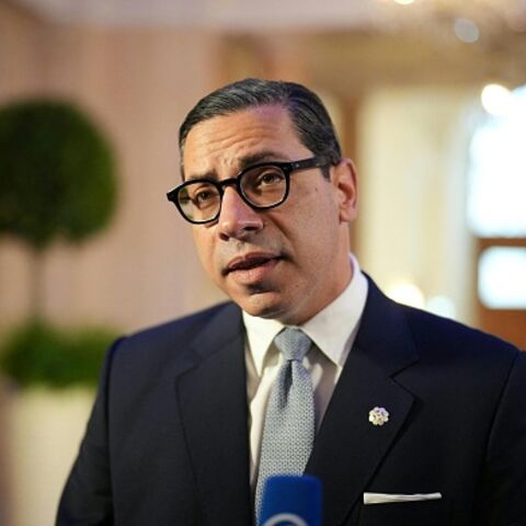 Cyprus' Foreign Minister Constantinos Kombos speaks to media at a Ministerial Council meeting of the Organization for Security and Co-operation in Europe (OSCE) on December 4, 2025 in Vienna, Austria. (GEORG HOCHMUTH/AFP via Getty Images)