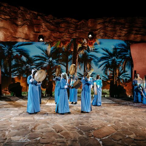 A traditional performance for Old Town Nights during "Winter at Tantoura" 2025. (Courtesy of the Royal Commission for AlUla)