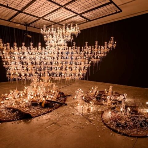 Jompet Kuswidananto’s “Keroncong Concordia” (detail), 2019. (Image courtesy of Sharjah Art Foundation. Photography by Shanavas Jamaluddin)