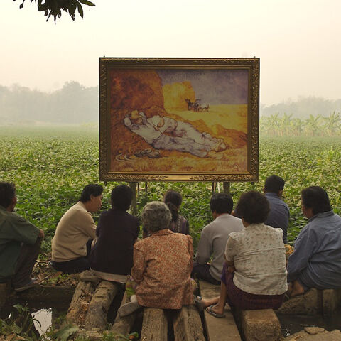 Araya Rasdjarmrearnsook’s "The Two Planets: Van Gogh’s The Midday Sleep 1889/90 and the Thai Villagers," part of the artist’s "Village and Elsewhere" (2011) video series. (Courtesy of Araya Rasdjarmrearnsook)