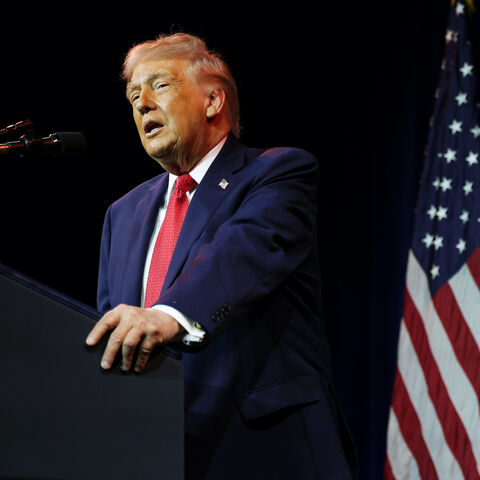 US President Donald Trump addresses a House Republican retreat at The John F. Kennedy Center for the Performing Arts on Jan. 6, 2026 in Washington, DC.