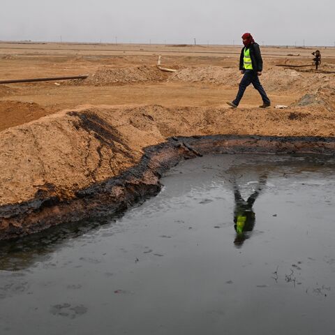 Naaman Abu Faisal, a worker at a filter station in the al-Omar oil field, in the Deir ez-Zor governorate, is seen on Jan. 22, 2026. 
