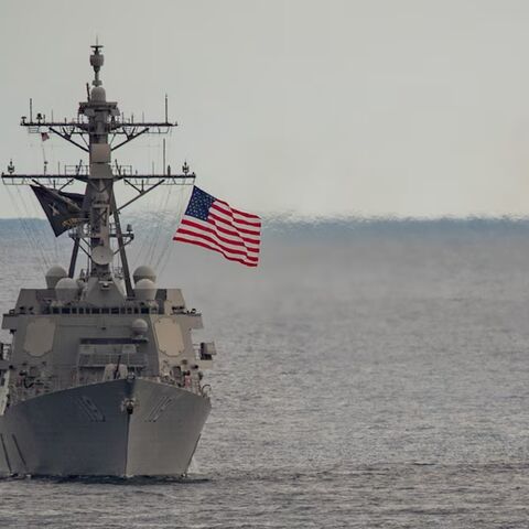 A view of the guided missile destroyer USS Delbert D. Black in the Mediterranean Sea, on Dec. 31, 2023.