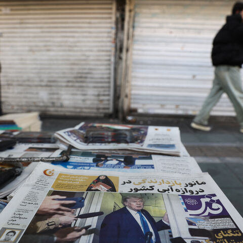 An Iranian newspaper with a cover photo of U.S. President Donald Trump, in Tehran, Iran, February 19, 2026. Majid Asgaripour/WANA (West Asia News Agency) via REUTERS