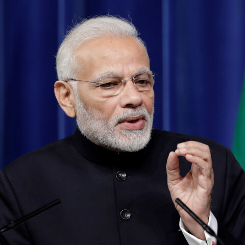 Narendra Modi, India's prime minister, speaks during a joint news conference with Shinzo Abe, Japan's prime minister, not pictured, at Abe's official residence in Tokyo, Japan October 29, 2018. Kiyoshi Ota/Pool via Reuters