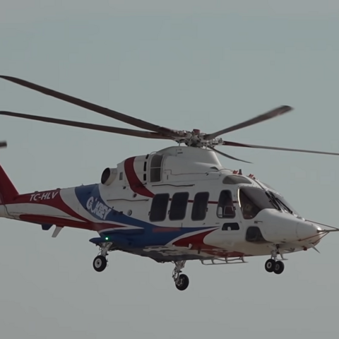 A screen grab of a video from Turkish Aerospace Industries shows a Gobkey helicopter in flight.