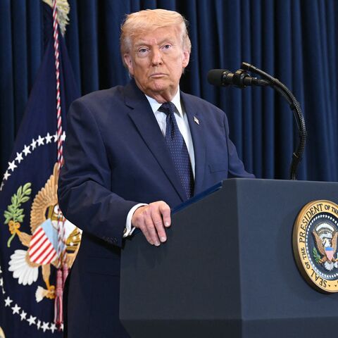 US President Donald Trump speaks during a press conference at Trump National Doral in Miami, Florida, on March 9, 2026. 