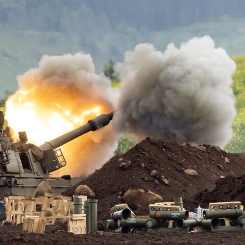An Israeli self-propelled howitzer artillery gun fires rounds toward southern Lebanon from a position in the upper Galilee in northern Israel near the border on March 15, 2026.