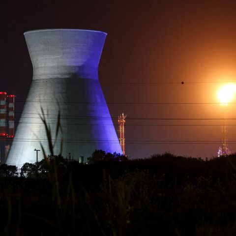 Excess gas is burned at the oil refinery in Israel's northern city of Haifa late on March 19, 2026.