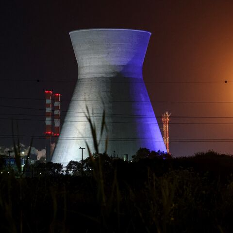 Excess gas is burned at the oil refinery in Israel's northern city of Haifa late on March 19, 2026.