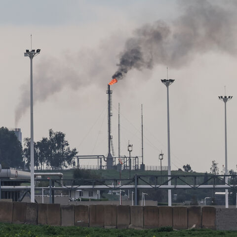 A view of the oil refinery on March 17, 2026 in Erbil, Iraq.
