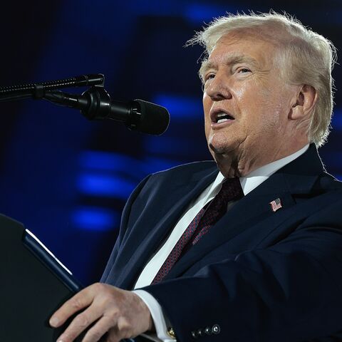 US President Donald Trump attends the National Republican Congressional Committee's annual fundraising dinner at Union Station on March 25, 2026, in Washington, DC.