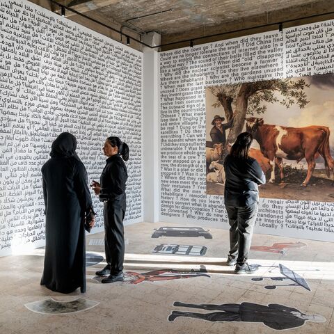  Participants visit the Questions Room as part of “Countryside” exhibition 2026, Doha, Qatar. (Photo courtesy of Qatar Museums)