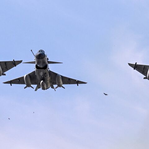 Pakistan Air Force J-10 fighter jets over Islamabad, March 23, 2025. 