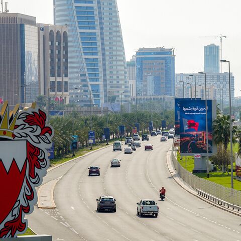 Vehicles move on a road in Bahrain's capital, Manama, on March 11, 2026. 