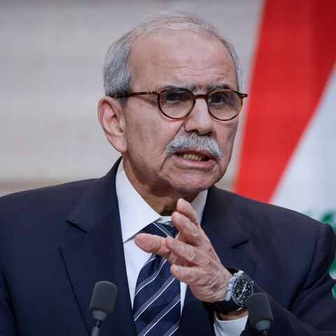 Lebanese Prime Minister Nawaf Salam speaks during a declaration press event held along with French President Emmanuel Macron (not pictured) following their meeting at the Elysee Presidential Palace in Paris, France, April 21, 2026. Ludovic Marin/Pool via REUTERS/File Photo