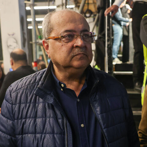 Arab-Israeli Knesset member Ahmed Tibi takes part in a demonstration against rising crime rates against Arab-Israelis in Tel Aviv, Israel, Jan. 31, 2026.