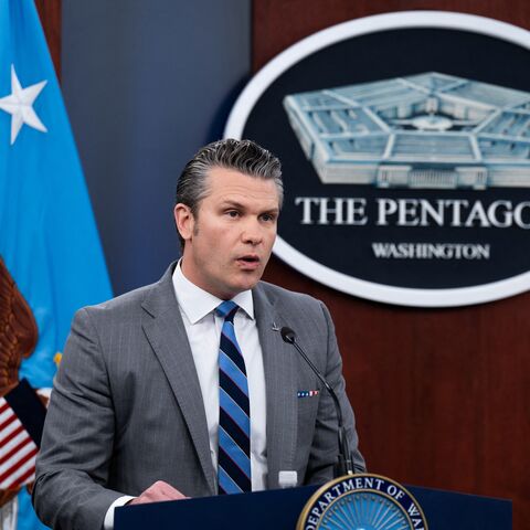 US Defense Secretary Pete Hegseth speaks at a press briefing at the Pentagon in Washington, DC, on April 24, 2026. 