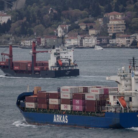 Ships navigate the Bosphorus Strait on May 02, 2026 in Istanbul, Turkey. Since the outbreak of the US-Israeli war against Iran, forcing the closure of the Strait of Hormuz and together with the ongoing Russia-Ukraine war, global shipping routes have been severely impacted. Soaring shipping costs, lengthening delivery times and less efficient routes have seen increased pressure on energy markets and supply chains worldwide. (Photo by Chris McGrath/Getty Images)