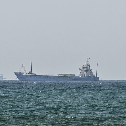Vessels are anchored off the coast of Sharjah in the United Arab Emirates on May 21, 2026.