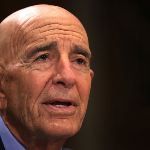 Tom Barrack testifies during his Senate Foreign Relations Committee confirmation hearing in the Dirksen Senate Office Building on April 01, 2025, in Washington, DC. 