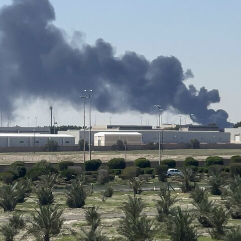 Smoke rises from an area of Kuwait's international airport after a reported drone strike on April 1, 2026. 