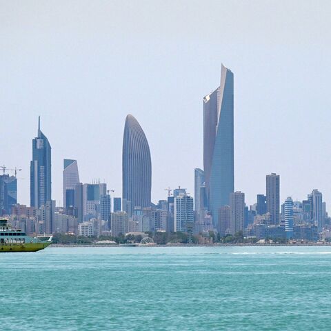 The Kuwait City skyline is pictured from across the waterfront along the Gulf in Salimiyah on June 2, 2026. (Photo by YASSER AL-ZAYYAT / AFP via Getty Images)