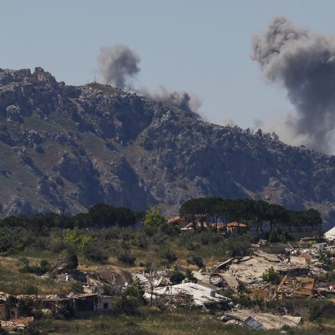 Smoke rises following Israeli bombardment in southern Lebanon close to the Beaufort Castle as seen from a position across the border in the Upper Galilee, in northern Israel on June 4, 2026. 