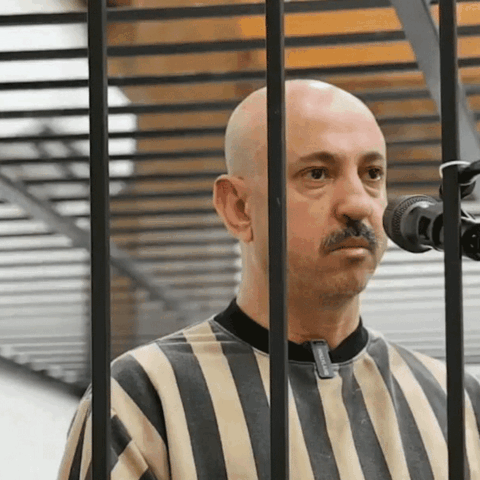 Defendant Wassim al-Assad appears before the Fourth Criminal Court during the opening session of his trial in Damascus on June 24, 2026.