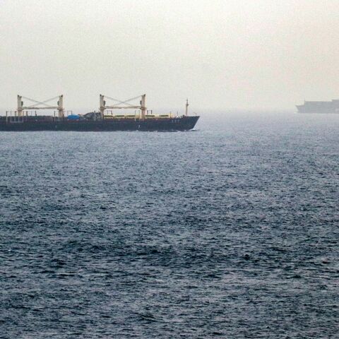 Vessels transit the Bab el-Mandeb Strait off the coast of southern Yemen on July 25, 2026