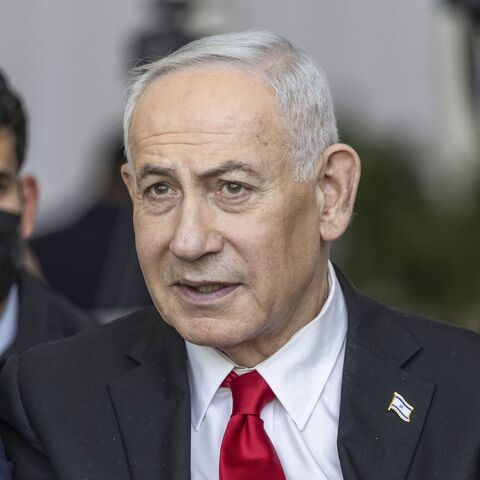 Israel's Prime Minister Benjamin Netanyahu attends a cornerstone laying ceremony for the Atarot Heritage Center at an abandon airport in East Jerusalem near the separation wall with the Israeli occupied West Bank city of Ramallah on July 5, 2026. 