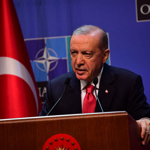 Turkey's President Recep Tayyip Erdogan holds a press conference following the annual NATO Summit at Presidential Complex in Ankara, Turkey on July 8, 2026. 