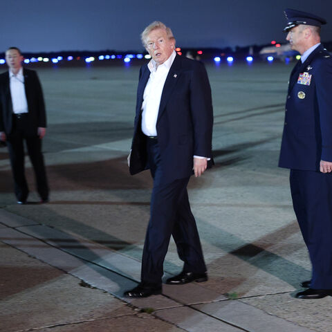 U.S. President Donald Trump returns to Joint Base Andrews on July 09, 2026 in Washington, DC. Trump, switched from the old Air Force One to the new Air Force One while stopping in the U.K. at RAF Mildenhall Air Force Base was returning from his visit to Ankara, Turkey where he attended the NATO summit. (Photo by Win McNamee/Getty Images)