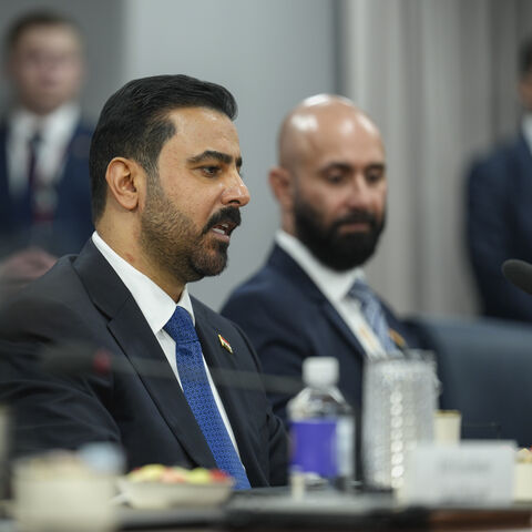 Iraqi Prime Minister Ali al-Zaidi speaks during a meeting with US Secretary of Defense Pete Hegseth (not pictured) at the Pentagon on July 14, 2026 in Arlington, Virginia. 