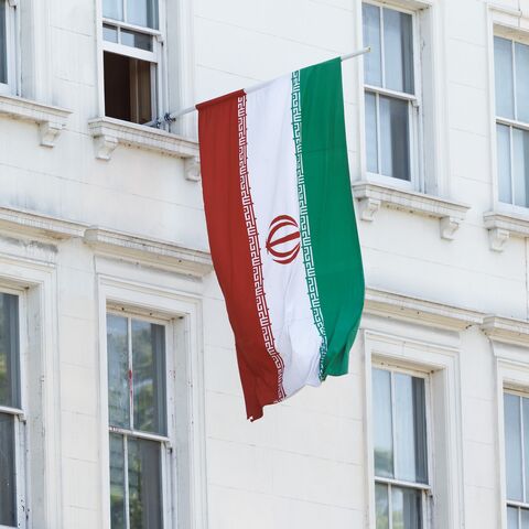 A general view of the Iranian Embassy on July 13, 2026, in London, England. 