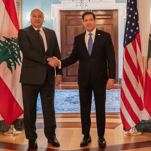 Lebanese President Joseph Aoun meets with Secretary of State Marco Rubio at the State Department in Washington, DC, July 19, 2026.