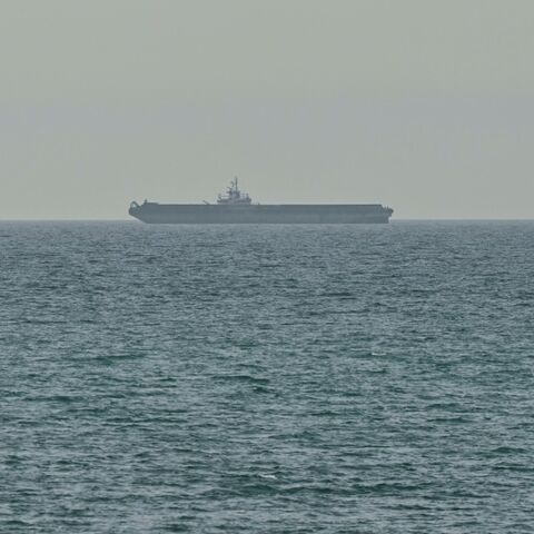 A ship is seen off the coast of Ras al-Khaimah