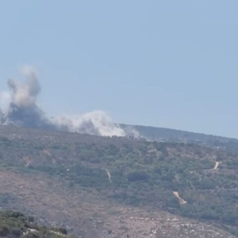 Smoke rises from a hill following Israeli air strikes, after the Israeli military issued an evacuation warning to the village of Mansouri, Lebanon, August 5, 2026 in this screengrab obtained from social media. Social Media/via REUTERS