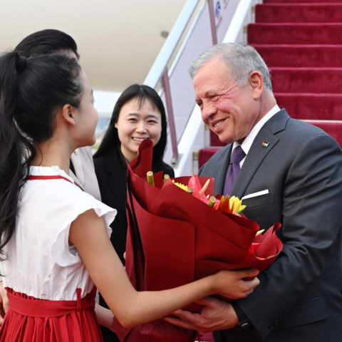 King Abdullah II arrives in Beijing, Aug. 20, 2026. Photo from Xinhua/Chen Yehua.