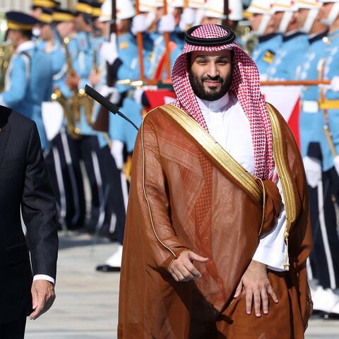 Turkey's President Recep Tayyip Erdogan (L) welcomes Crown Prince of Saudi Arabia Mohammed bin Salman (R) during an official ceremony at the Presidential Complex in Ankara, on June 22, 2022.