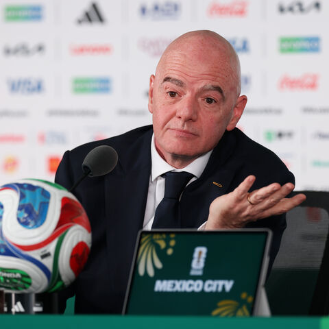 Gianni Infantino, President of FIFA, speaks to the media during a FIFA World Cup 2026 Opening Press Conference at Mexico City Stadium on June 10, 2026 in Mexico City, Mexico.  