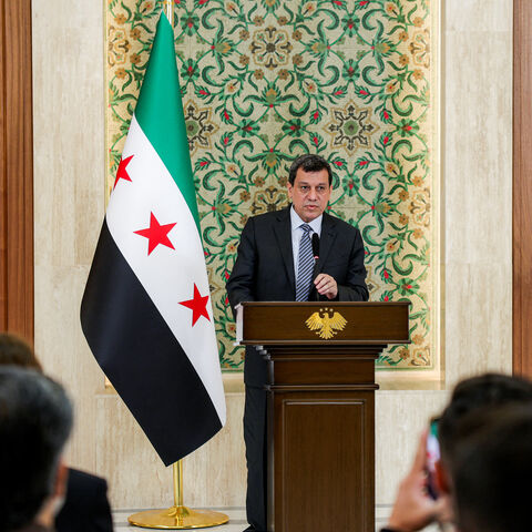 Mazloum Kobane, leader of the Kurdish-led Syrian Democratic Forces (SDF), speaks during a televised speech at the People's Palace in Damascus on Aug. 25, 2026.