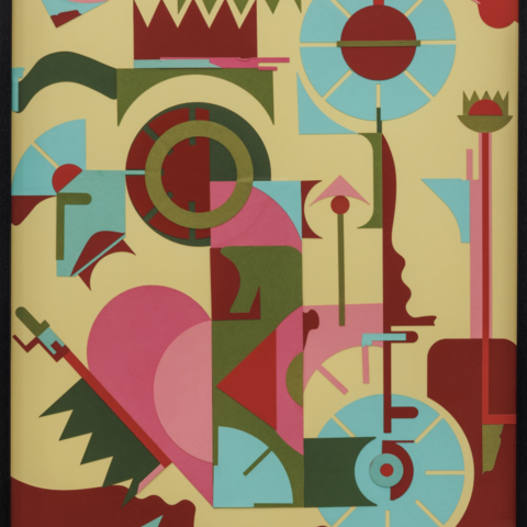 Sarah Almehairi. Scepter Snap. 2026. Paper on mat board. (Courtesy of the artist and Carbon 12)