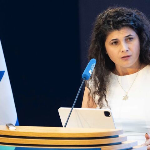 Sharren Haskel speaks at an event marking 60 years of diplomatic ties between Germany and Israel hosted by the Konrad Adenauer Foundation in Berlin, Oct. 16, 2025.