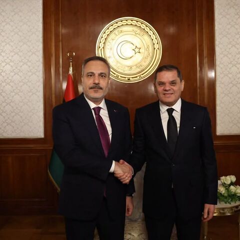 Minister of Foreign Affairs Hakan Fidan met with Abdul Hamid Dbeibah, Prime Minister of the Government of National Unity of Libya, in Tripoli on Aug. 11, 2026.