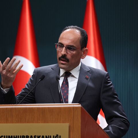 Ibrahim Kalin, Turkish presidential spokesperson, gives a press conference at the Presidential Complex, Ankara, May 25, 2022.